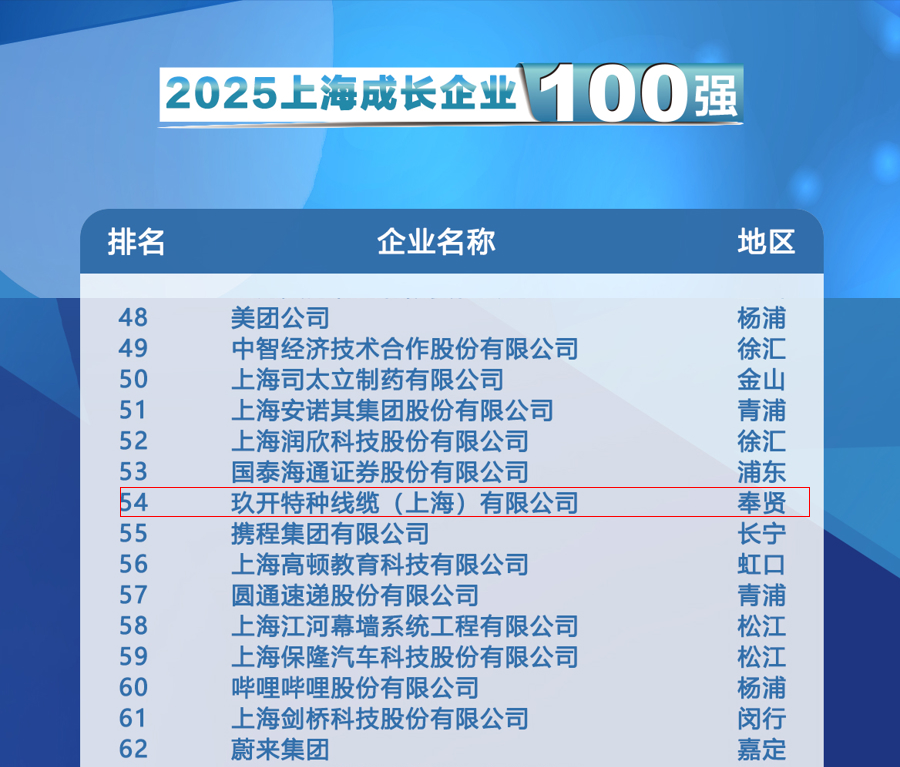 聚焦2025上海百強(qiáng)發(fā)布會：玖開特種線纜登榜成長企業(yè)100強(qiáng)