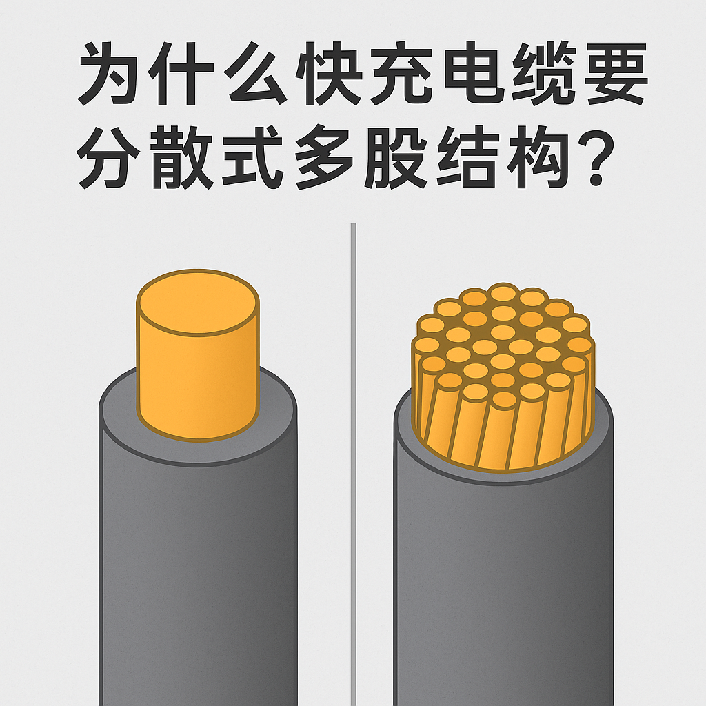 為什么快充電纜要采用分散式多股結構？核心原因其實有 5 個